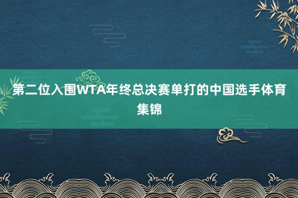 第二位入围WTA年终总决赛单打的中国选手体育集锦